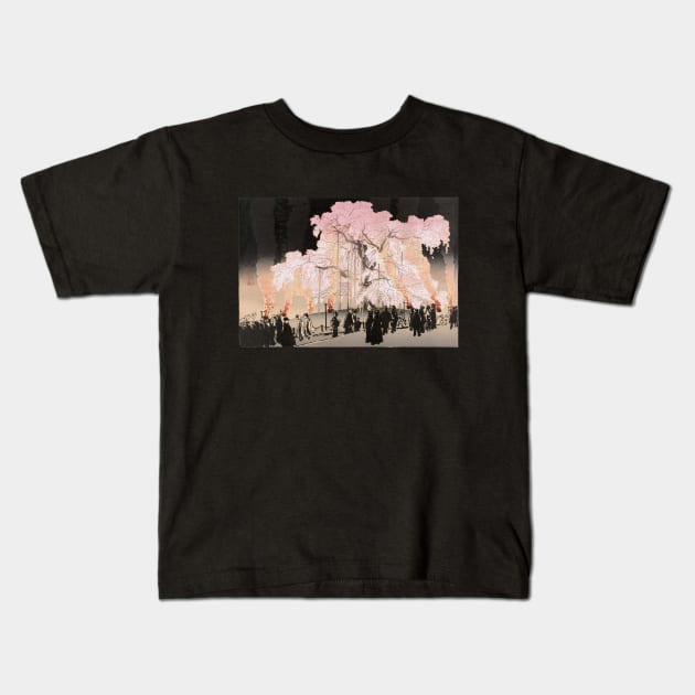 Cherry blossom evening in Maruyama park Kids T-Shirt by UndiscoveredWonders